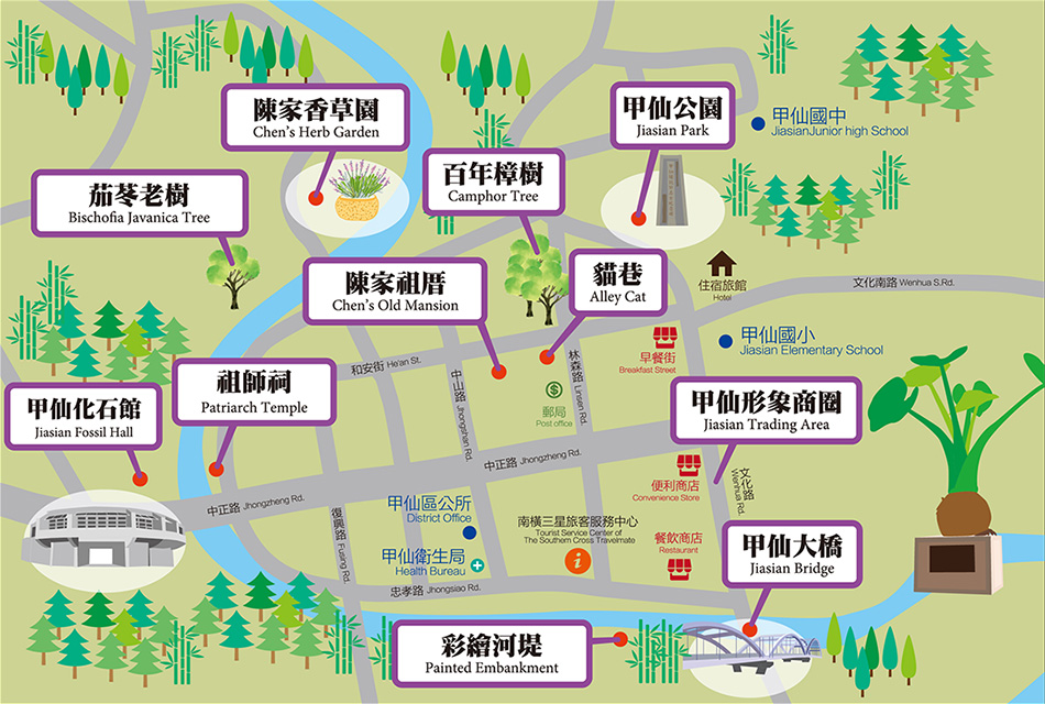 甲仙區中心街道圖(點圖放大)